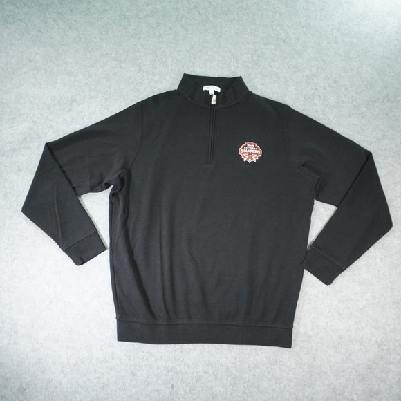 Peter Millar 1/4 Zip Men Medium Black Crown Sport Georgia Bulldogs  2021 NCAA - Picture 1 of 12
